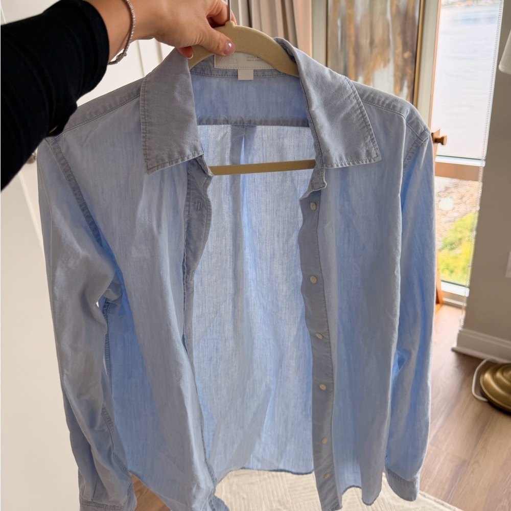 Zara Light Blue Men's Casual Button-Down Shirt